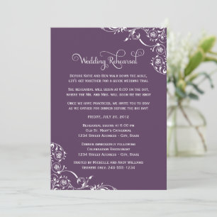 Dusty Purple Flourish Wedding Rehearsal Invitation