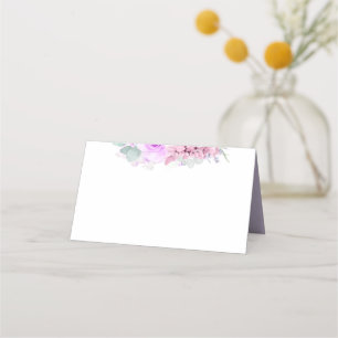 Dusty Purple Flowers Elegant Romantic Wedding Plac Place Card