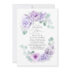 Dusty Purple Flowers Elegant Soft Bridal Shower