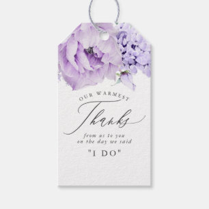 Dusty Purple Flowers Elegant Thank You Gift Tags