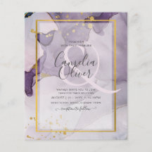 Dusty Purple Gold Alcohol INK Abstract Wedding