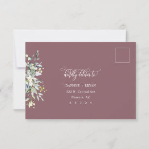 Dusty Purple Greenery Response Card 4 meal choice