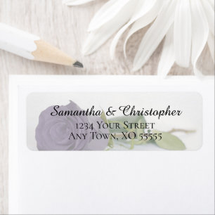 Dusty Purple Lavender Rose Wedding Return Address Label