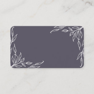 Dusty Purple Leaf Motif Thanksgiving Flat Place Card
