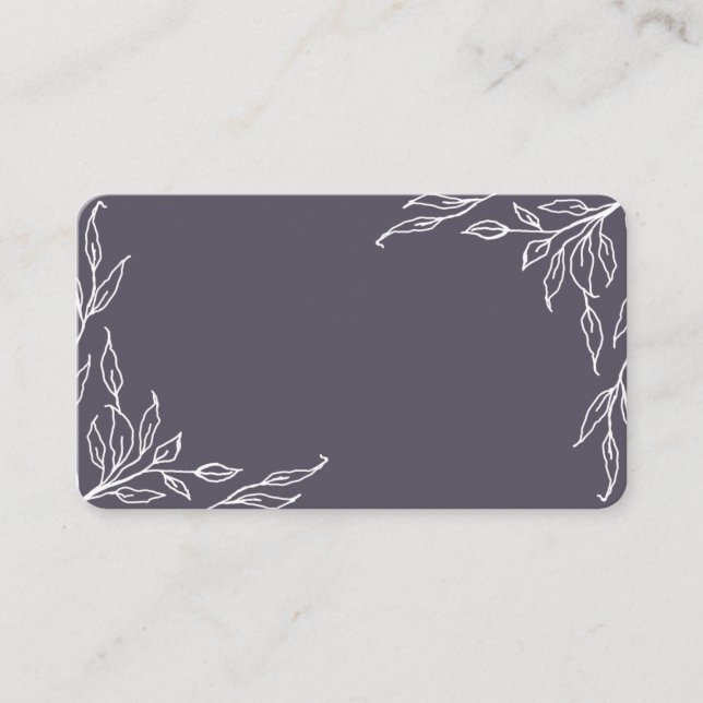 Dusty Purple Leaf Motif Thanksgiving Flat Place Card (Front)