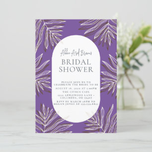 Dusty Purple Minimal Text Script Bridal Shower Invitation