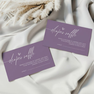 Dusty Purple Minimalist Diaper Raffle Enclosure Card