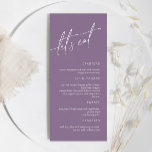 Dusty Purple Minimalist Wedding Menu<br><div class="desc">*** Please enter H013 in the store search to find all matching items *** Or visit our Dusty Purple Minimalist Collection. *** This high-quality design is easy to customise to match your wedding colours, styles and theme. For further customisation, please click the "Edit using Design Tool" link and use our...</div>