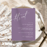 Dusty Purple Minimalist Wedding Menu Card<br><div class="desc">*** Please enter H013 in the store search to find all matching items *** Or visit our Dusty Purple Minimalist Collection. *** This high-quality design is easy to customise to match your wedding colours, styles and theme. For further customisation, please click the "Edit using Design Tool" link and use our...</div>