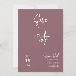 Dusty Purple Modern Minimalist Boho Save the Date Invitation