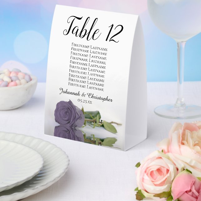 Dusty Purple Rose Wedding Number Seating Chart (Insitu(Wedding))
