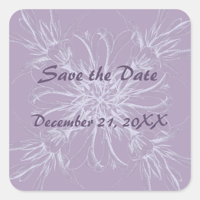 Dusty Purple Save the Date Stickers (Front)
