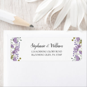Dusty Purple Spring Floral Return Address Label