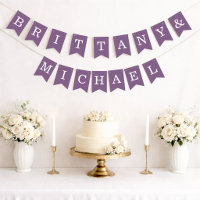 Dusty Purple Wedding Custom Names Bride and Groom
