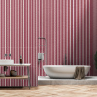 Dusty Red And White Large Butcher Stripe