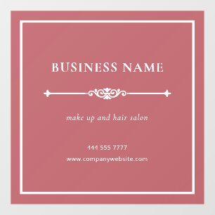 Dusty Red Business Salon Name White Frame