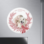 Dusty Red Simple Christmas Wreath Photo  Magnet<br><div class="desc">Holiday photo magnet with a simple Christmas wreath. For more advanced customisation of this design,  please click the DESIGN TOOL BUTTON above!</div>