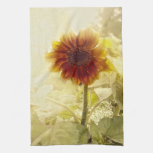 Dusty Retro Sunflower Kitchen Towel