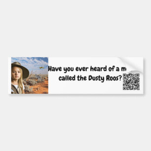 Dusty Roos bumper sticker design 2