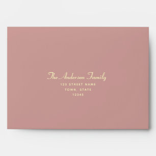 Dusty Rose Addressed Wedding Invitation Envelope