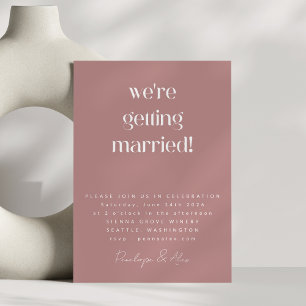 Dusty Rose All in One Minimalist Modern Wedding Invitation