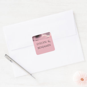 Dusty Rose and Black Modern Square Sticker