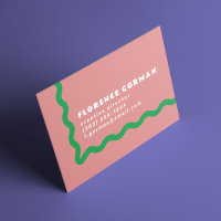 Dusty Rose and Bright Green Wavy Frame
