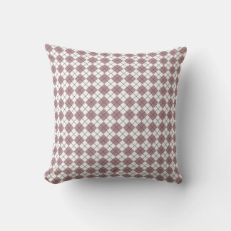 Dusty Rose and White Chequered Argyle Pattern Cushion