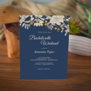 Dusty Rose Autumn Boho Bachelorette Weekend Invita Invitation