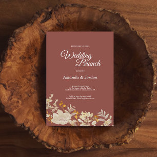 Dusty Rose Autumn Boho Wedding Brunch Invitation