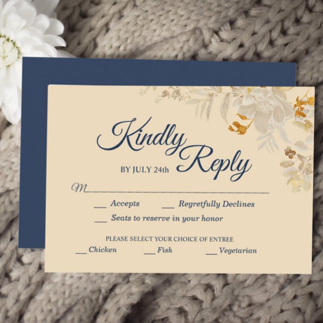 Dusty Rose Autumn Boho wedding meal choice RSVP Ca (Creator Uploaded)