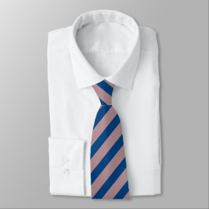 Dusty Rose B48E92 / Deep Azure Blue 004080 Stripes Tie