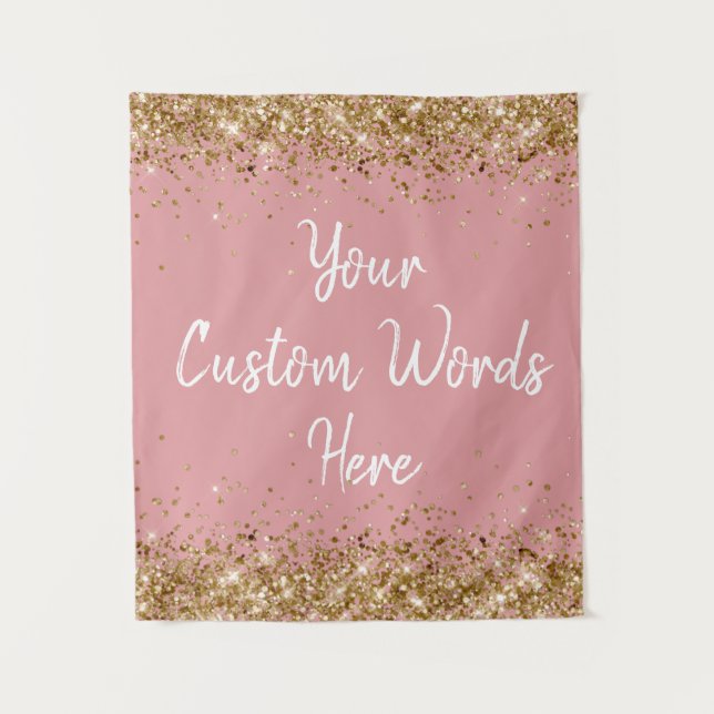 Dusty Rose Backdrop Birthday Party Photo Booth Tapestry (Front)