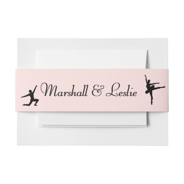 Dusty Rose  Ballet Invitation Belly Band (Front Example)