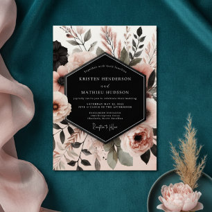 Dusty Rose Bloom Wedding Invitation