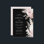Dusty Rose, Blush & Black Elegance Wedding Invitation<br><div class="desc">Dusty Rose,  Blush & Black Elegance Wedding Invitation
See matching collection in Niche and Nest Store</div>