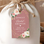 Dusty Rose Blush Floral Bridal Shower Thank You Gift Tags<br><div class="desc">Customise this "Dusty Rose Blush Pink Floral Bridal Shower Favour Thank You Gift Tag" to add a special touch. It's a perfect addition to match your colours and styles. For further customisation, please click the "customise further" link and use our design tool to modify this template. If you need help...</div>