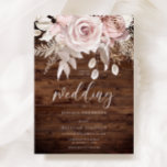 Dusty Rose & Blush Floral Rustic Wedding Invitation<br><div class="desc">Dusty Rose & Blush Floral Rustic Wedding Invitation
See matching collection in Niche and Nest Store</div>