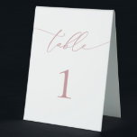 Dusty Rose Blush Minimalist Wedding Table Number<br><div class="desc">Beautiful,  elegant,  modern and minimalist,  table number card. Fully customisable. **PLEASE NOTE: To order,  simply adjust your table number and add each number to your cart separately. Then check out once you are finished.</div>