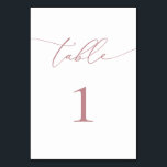 Dusty Rose Blush Minimalist Wedding Table Number<br><div class="desc">Beautiful,  elegant,  modern and minimalist,  table number card. Fully customisable. **PLEASE NOTE: To order,  simply adjust your table number and add each number separately to your cart. Then check out once you are finished.</div>