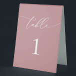 Dusty Rose Blush Minimalist Wedding Table Number<br><div class="desc">Beautiful,  elegant,  modern and minimalist,  table number card. Fully customisable. **PLEASE NOTE: To order,  simply adjust your table number and add each number to your cart separately. Then check out once you are finished.</div>