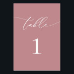 Dusty Rose Blush Minimalist Wedding Table Number<br><div class="desc">Beautiful,  elegant,  modern and minimalist,  table number card. Fully customisable. **PLEASE NOTE: To order,  simply adjust your table number and add each number to your cart separately. Then check out once you are finished.</div>