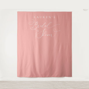 Dusty Rose Blush Pink Bridal Shower Photo Backdrop Tapestry