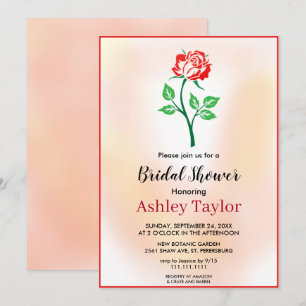 Dusty rose blush pink fall floral Bridal Shower Invitation