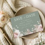 Dusty Rose, Blush & Sage Boho Floral Wedding Save The Date<br><div class="desc">Dusty Rose,  Blush & Sage Boho Floral Wedding Save the date

See matching collection in Niche and Nest Store</div>
