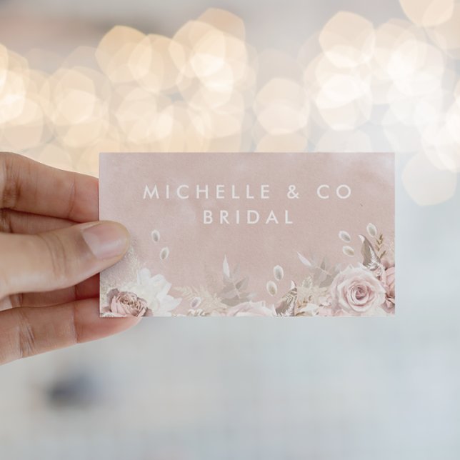 Dusty Rose Blush Wedding Bridal Fashion Beauty Business Card (Creator Uploaded)