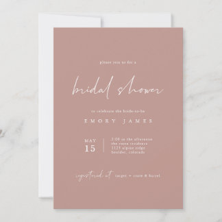 Dusty Rose Bohemian Bridal Shower Invitation