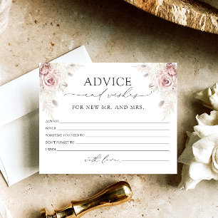 Dusty Rose Boho Advice and Wishes Cards