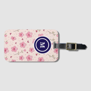 Dusty Rose Boho Floral Watercolor Custom Luggage Tag