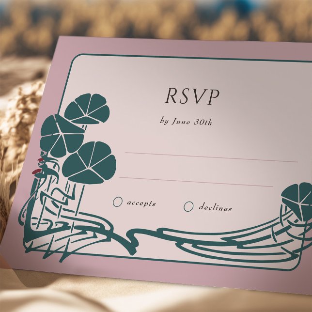 Dusty Rose Botanical RSVP Card Wedding (Creator Uploaded)